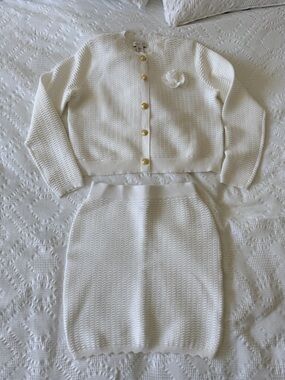 Rachel Zoe White Textured Knit Two Piece Set